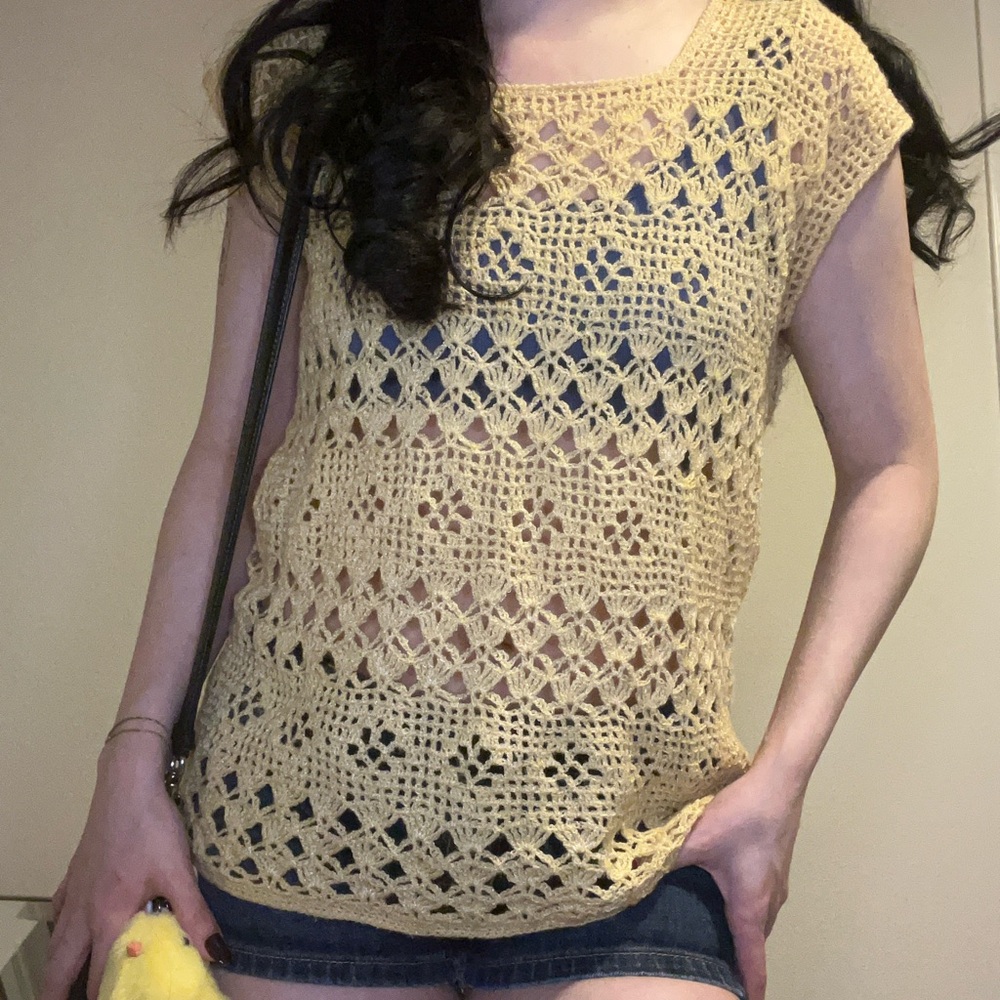 Yellow crochet top